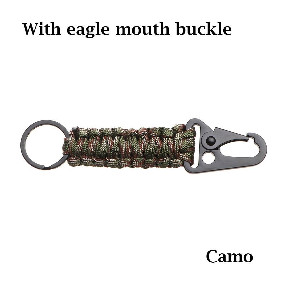 Outdoor Paracord Keychain Carabiner Survival Clip Camping Bottle Opener Tool