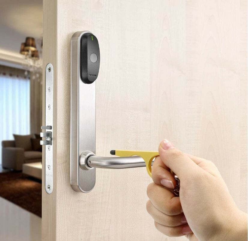 5 Pack Clean Gold Key Door Opener Handheld Keychain No Touch Hand Tool