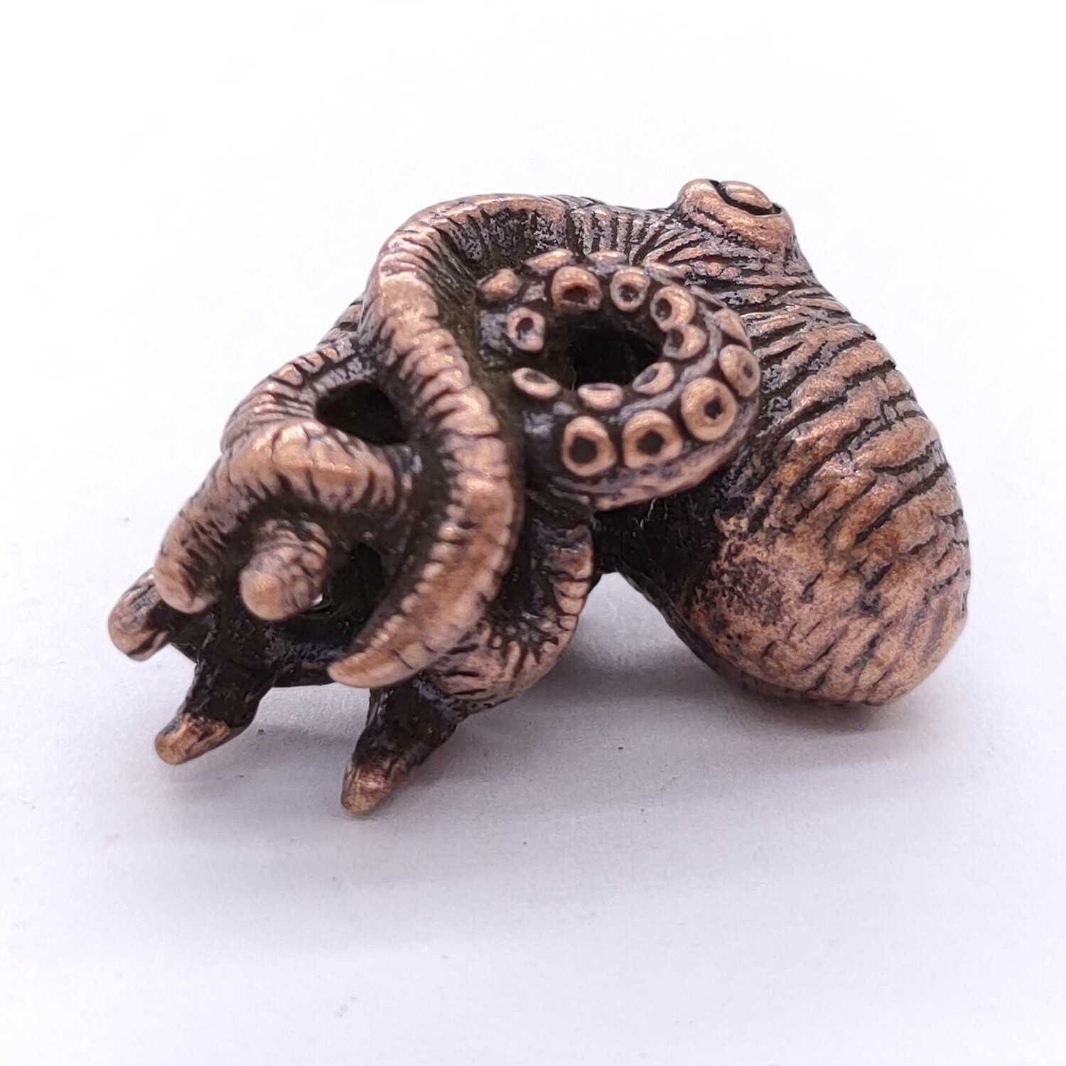 Red Copper Octopus Folding Knife Bead Cool DIY Umbrella Rope Tool Knife Pendant