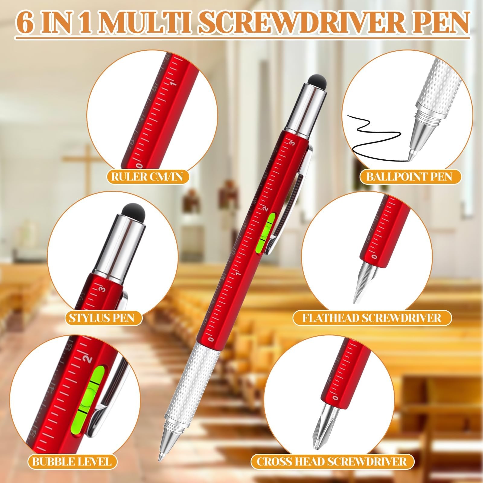 24 Pcs Christian Gifts Set – Multi Tool Pens & Religious Notebooks for Dad, Husb