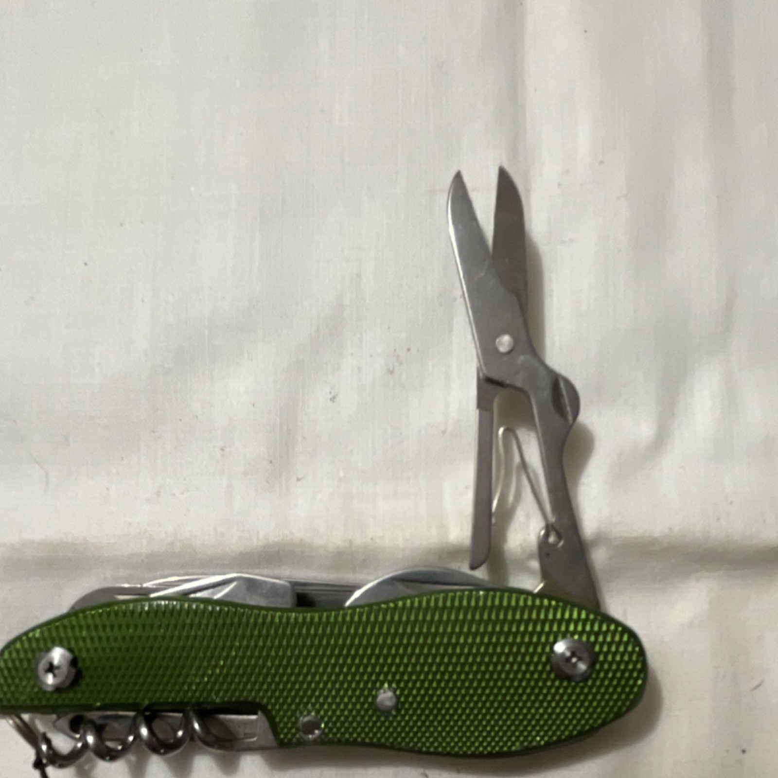 Columbia Multi-Tool Knife Stainless Steel Green Silver Scissors Corkscrew