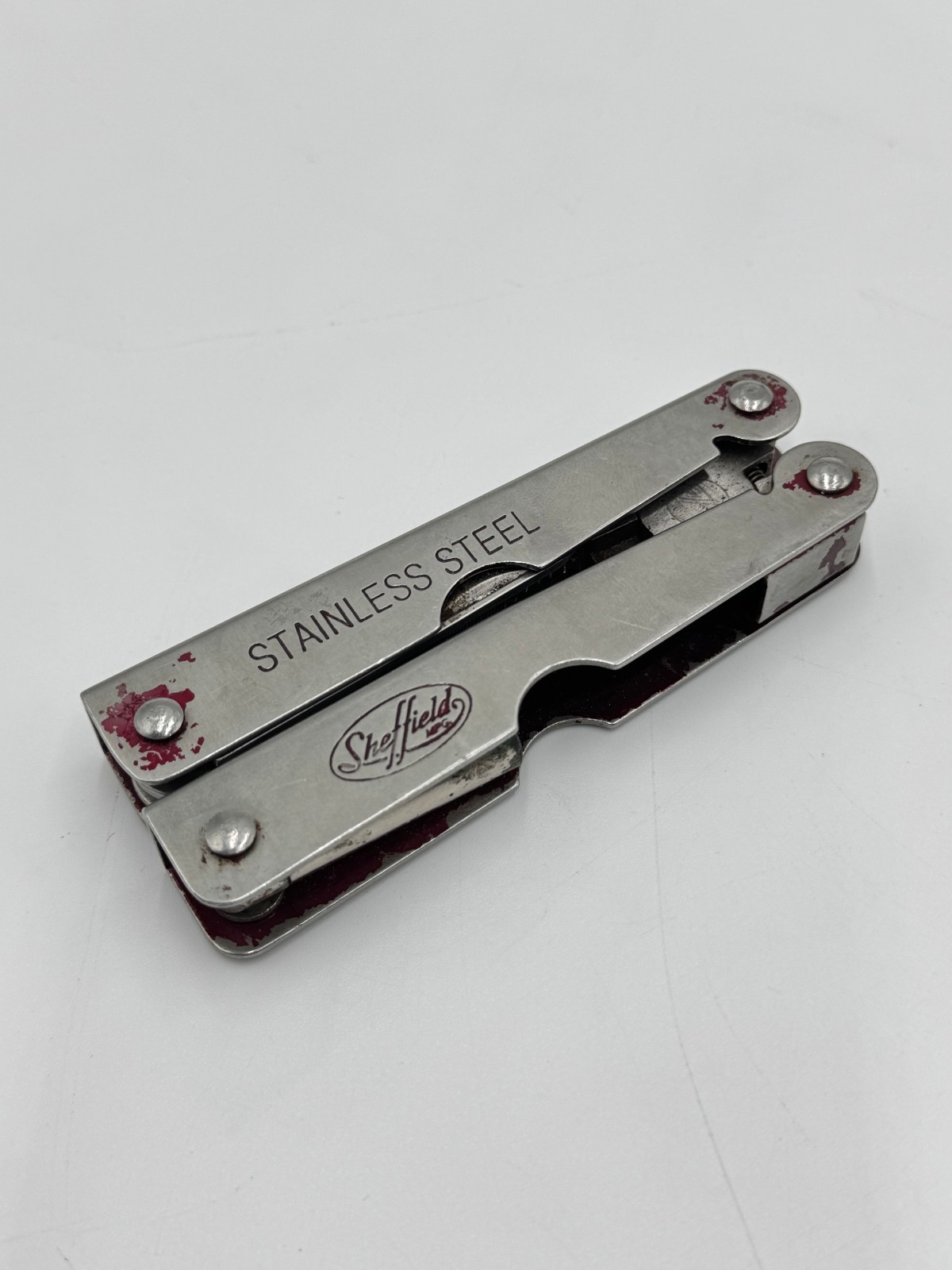Sheffield Blue Stainless Steel Multi Tool #12760 with nylon pouch