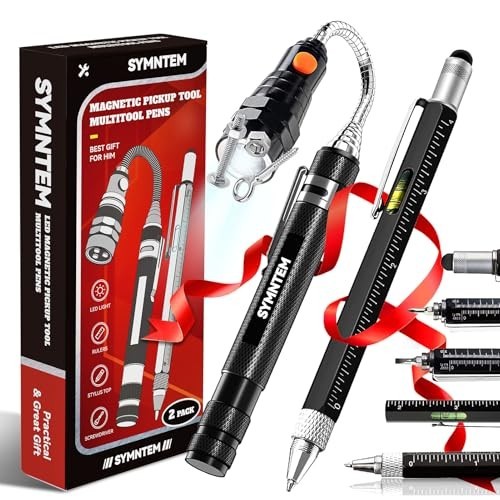 6-in-1 Magnetic Pickup Tool & Multitool Pen with Stylus, Rulers, Screwdrivers –