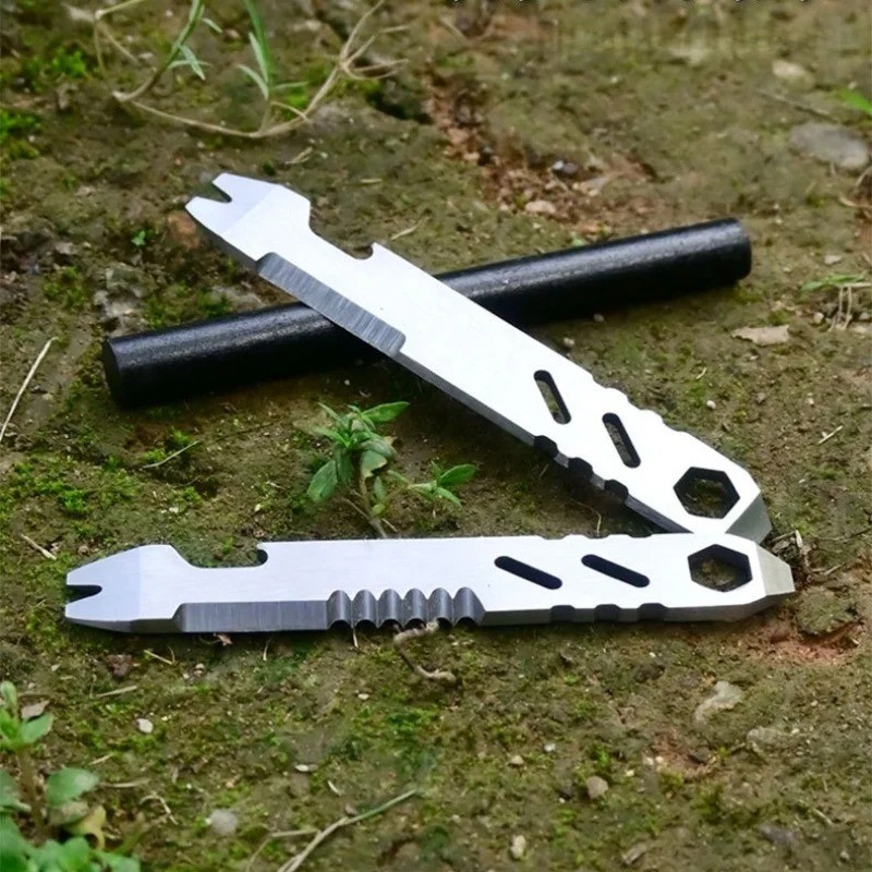 1 Pcs Mini Stainless Steel Crowbar, Multi-function Wrench Magnesium Rod Scraper