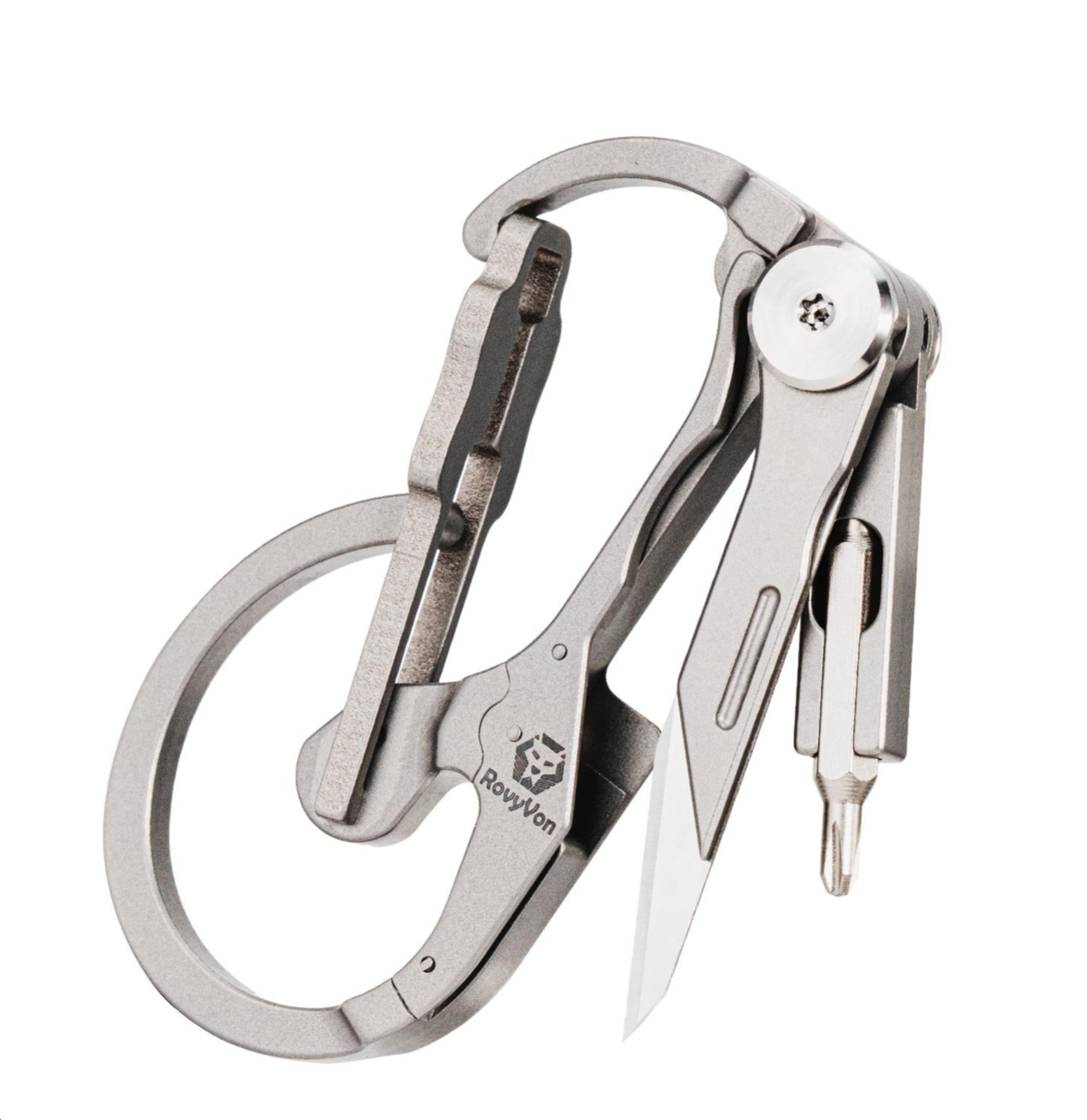 RovyVon U4 Pro+ Plus Titanium Carabiner Small Keychain Knife, T6+T8