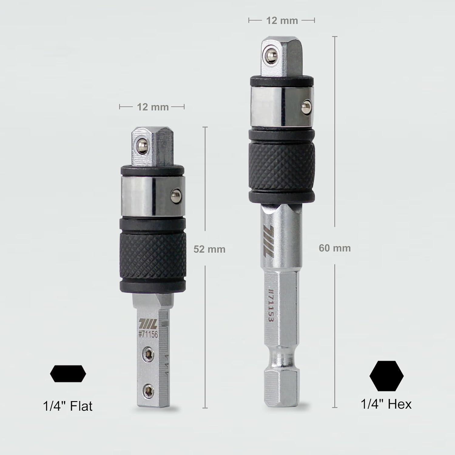 1/4″ Hex to Square Drive Socket 2-in-1 Extension Combo – 1PCS Hex End & 1PCS …