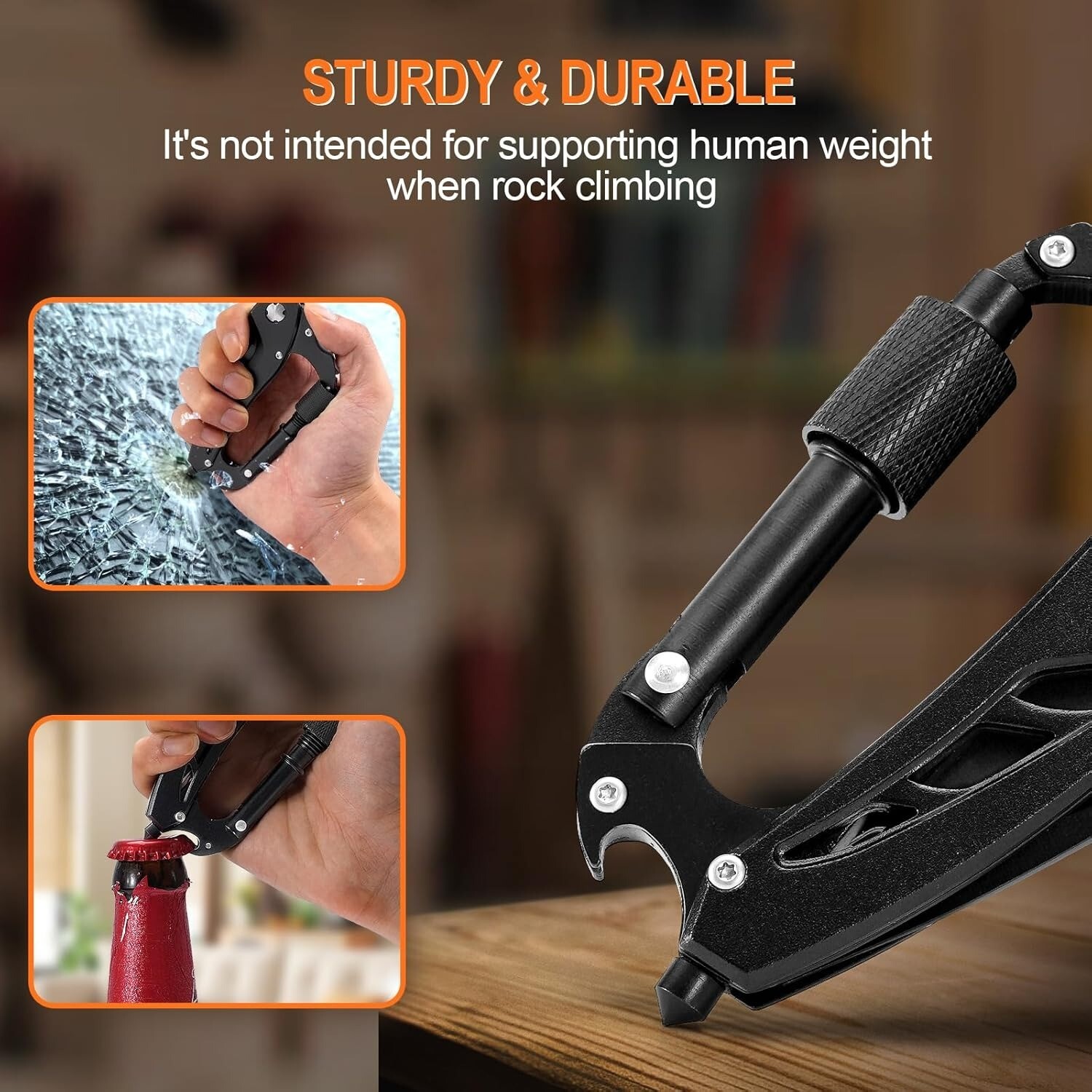 Multitool Carabiner Best Dad Ever Gift 6in1 Knife Opener Survival Gear