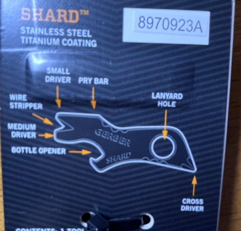 Gerber Shard Mini Multi-Tool Keychain 7 Tool Functions