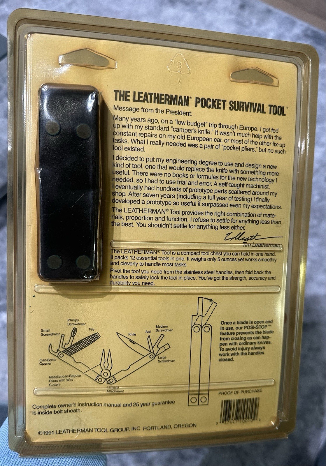 RARE 1991 Leatherman Original PST Multi-tool W/Sheath Blister Pack Sealed New