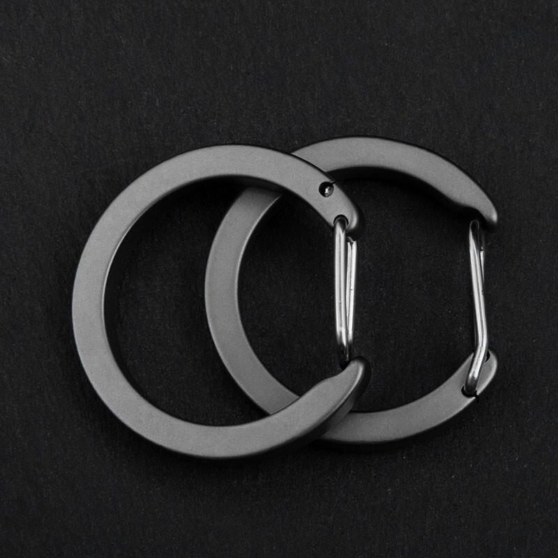 Titanium Alloy Keychain Carabiner Outdoor Travel Size Mechanical Fast Buckle EDC
