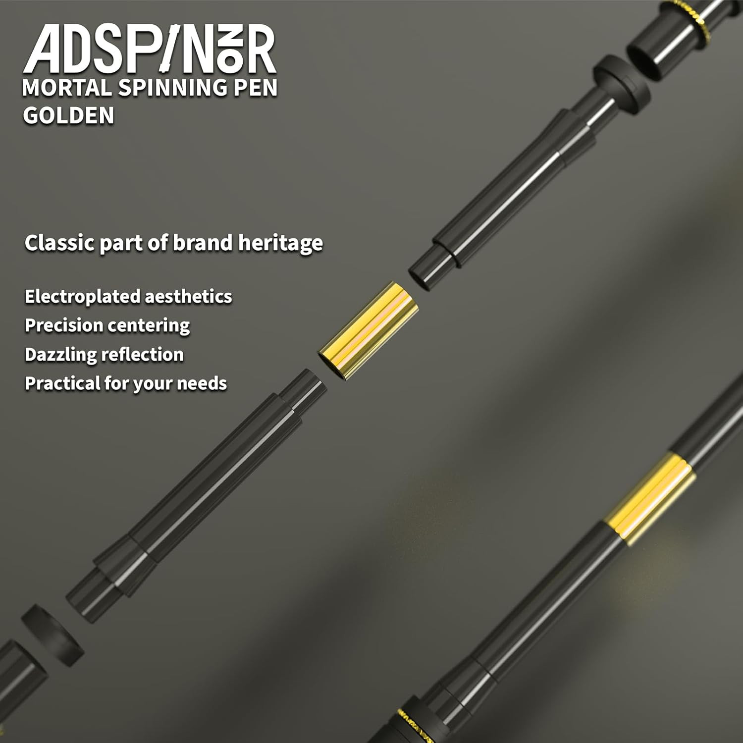Weighted Mortal Spinning Pen Mod for Advanced Tricks – Gold Finish