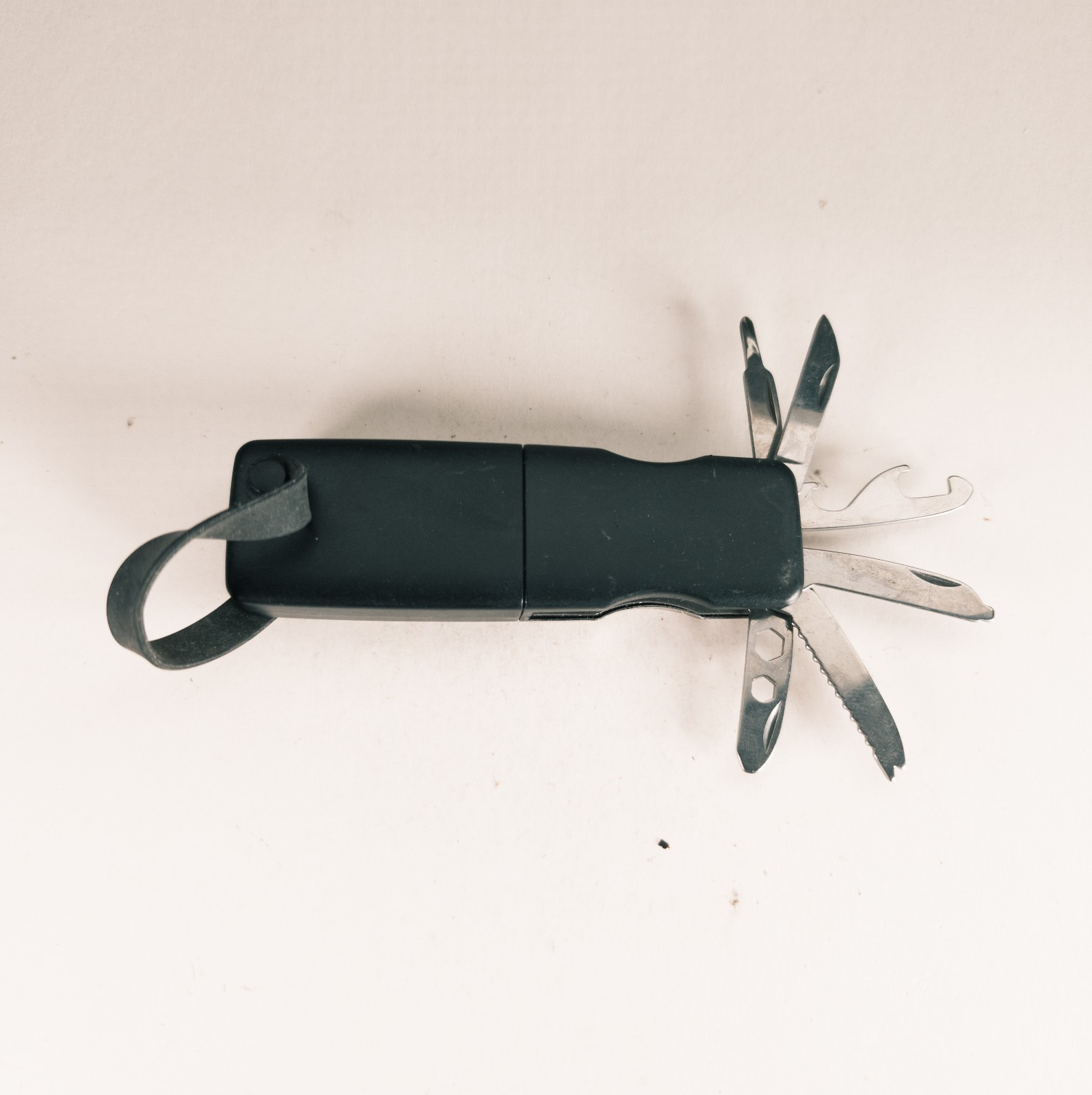 USAA Multitool Pocket Knife Black and Silver With Bit Driver Bottle Opener