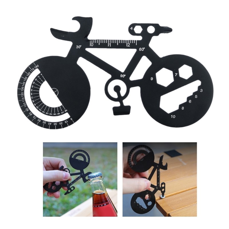 Multifunctional Stainless Steel Bike Card Tool with Bottle Opener Screwdriver