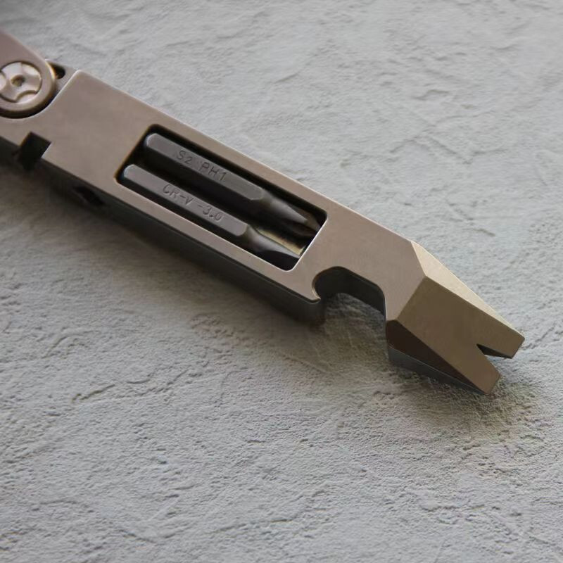 TC4 Titanium Crowbar Pry Bar Wrench Spanner EDC Tool Bottle Opener Clip Gift