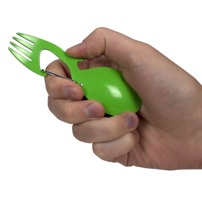 2 Kershaw Ration Multi Tool Spork Spoon Fork Carabiner & Bottle Open 1140 Green