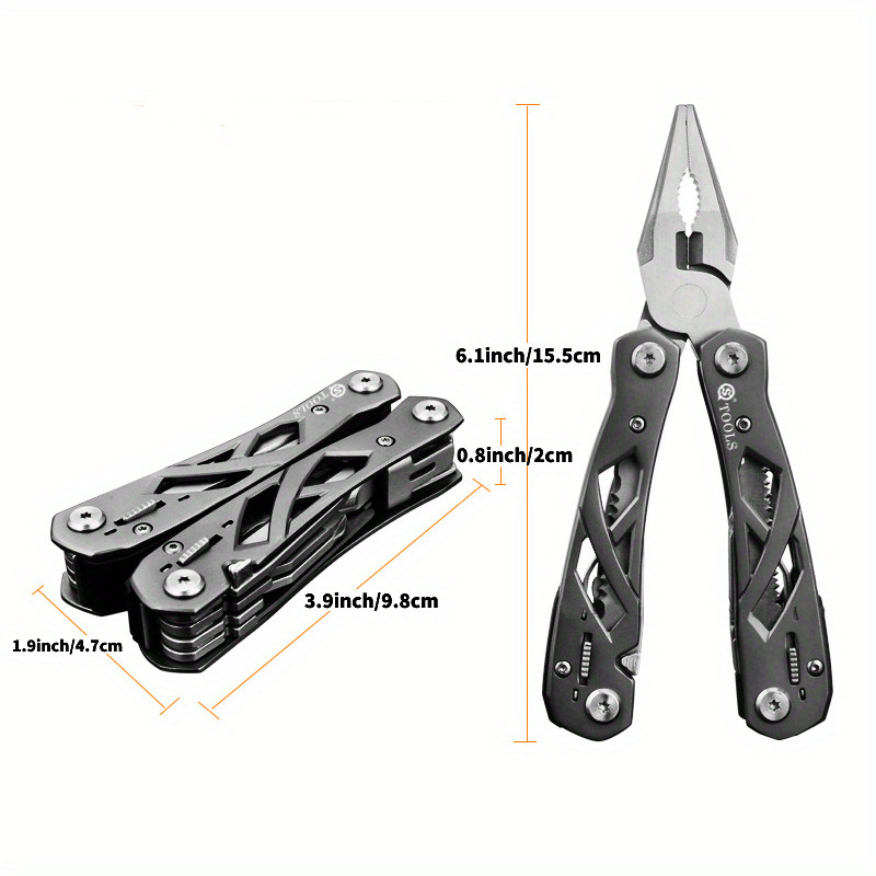 EDC Multi Plier Multitool 12 In 1 Pocket Knife Needle Nose Pliers Wire Cutter