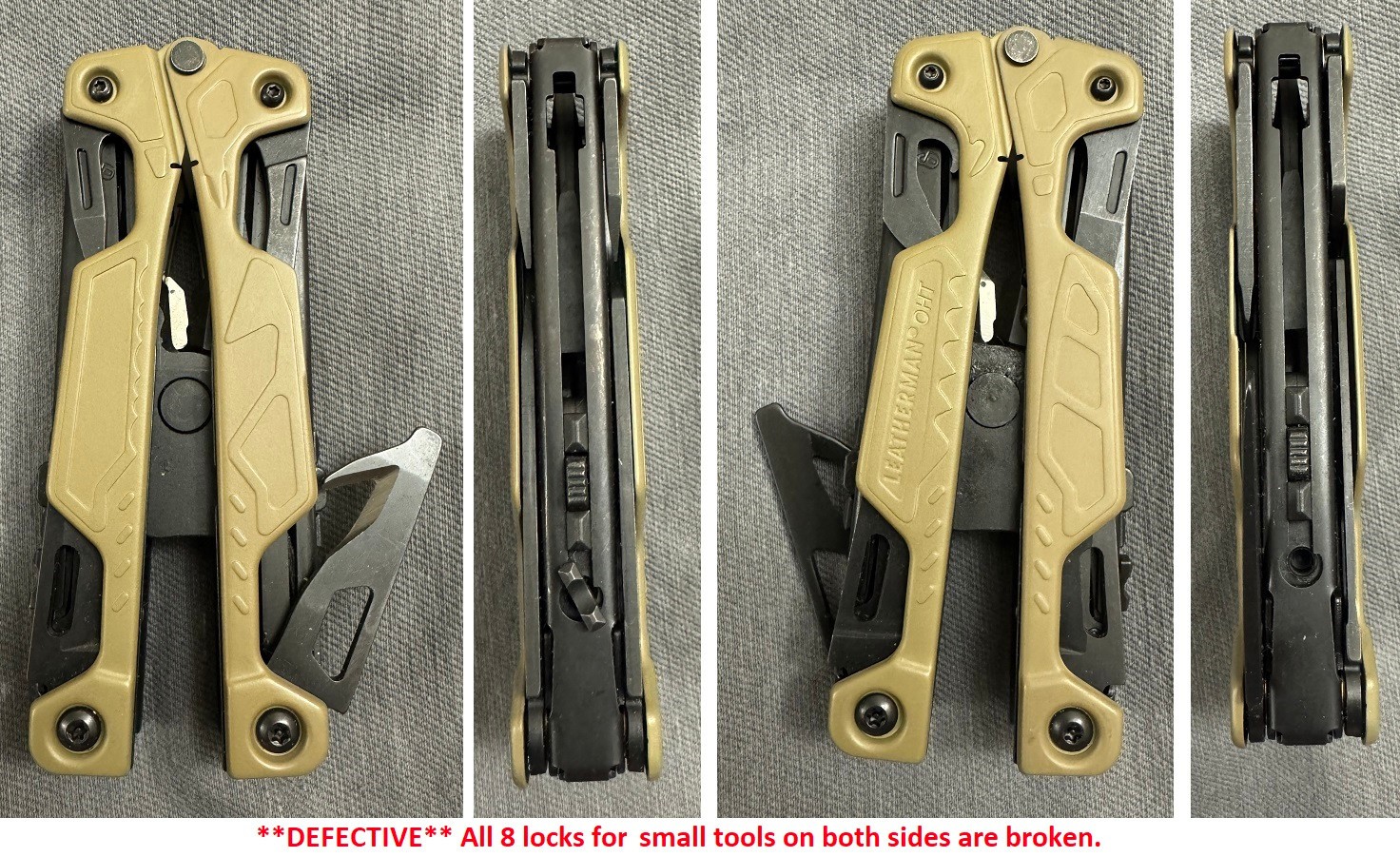 UNUSED Parts DEFECTIVE Locks Leatherman OHT Coyote Tan Discontinued *READ*