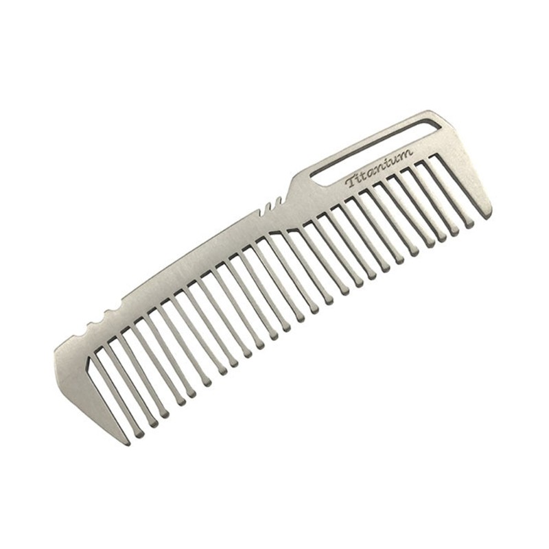 Portable for Titanium Alloy Comb Super Light Hair Brush Outdoor Pocket Gadge