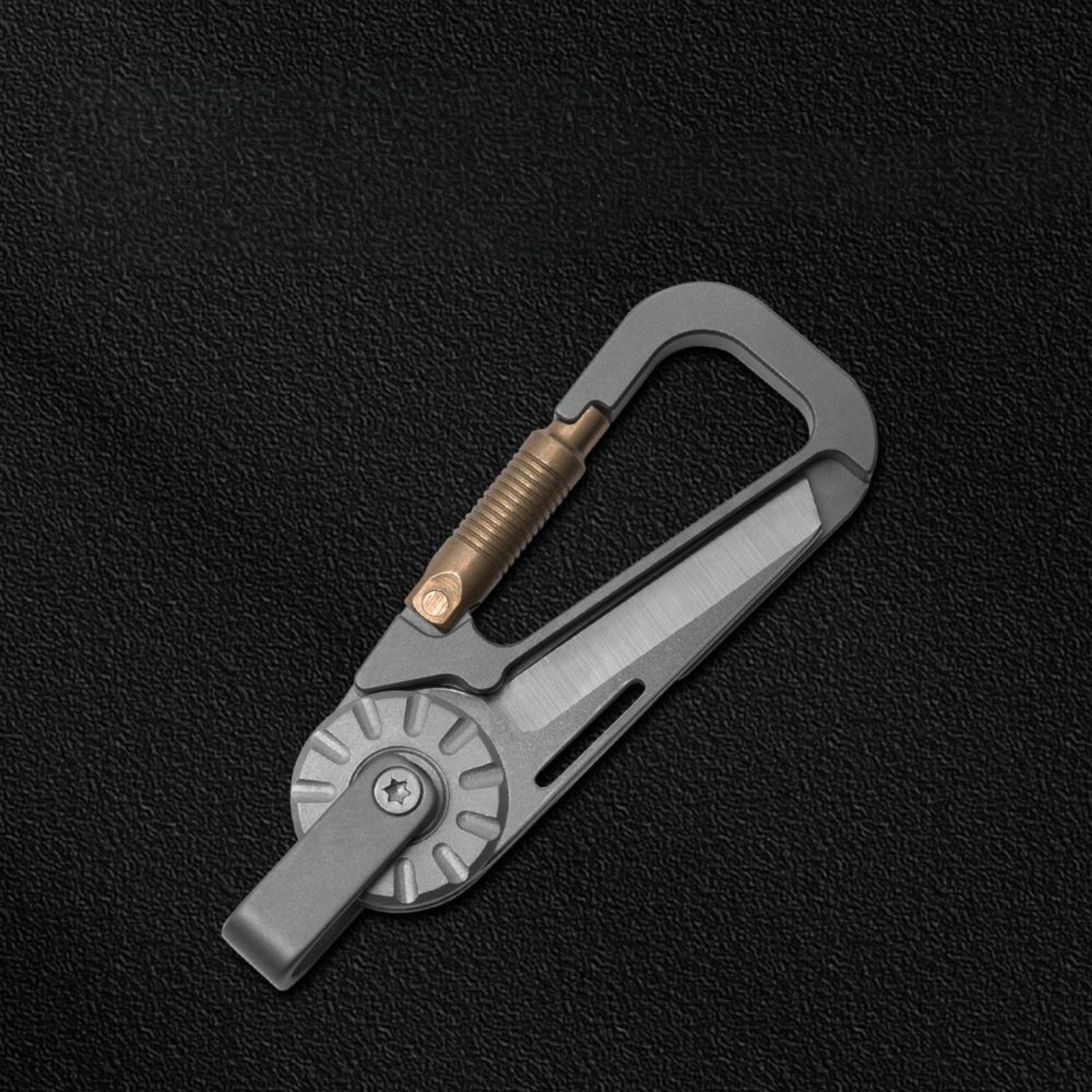 Titanium Alloy Keychain EDC Pocket Tool with Folding Mini Knife Lightweight