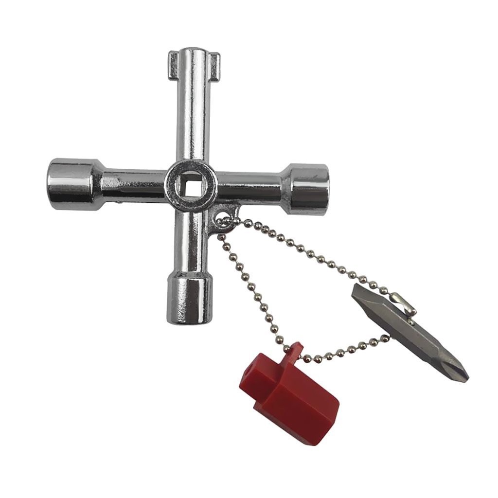 4 in 1 Universal Cross Triangle Square Round Key Alloy Wrench Elevator Tool