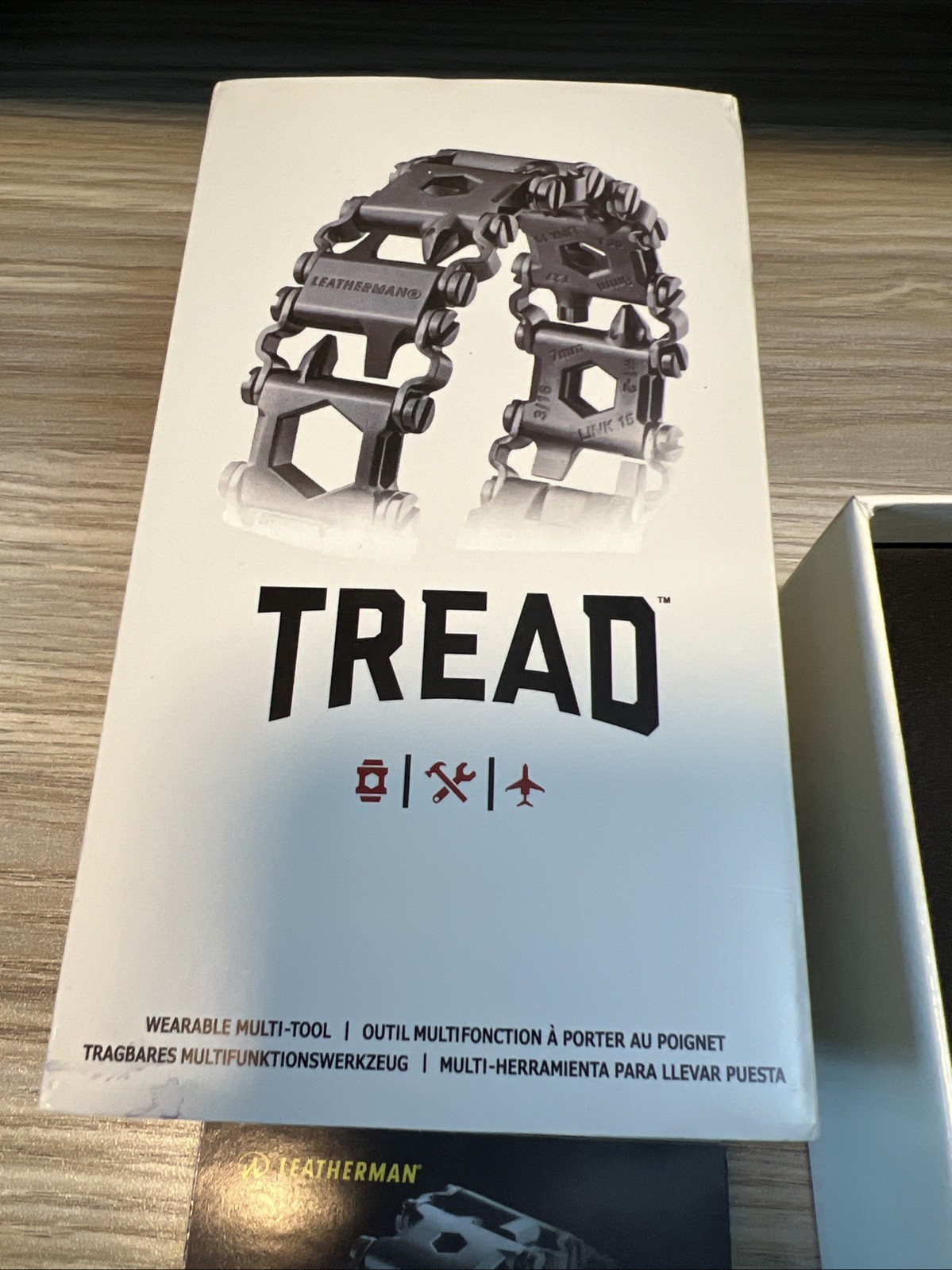 LEATHERMAN TREAD BRACELET Stainless Steel w/Original Box & Booklet AUTHENTIC