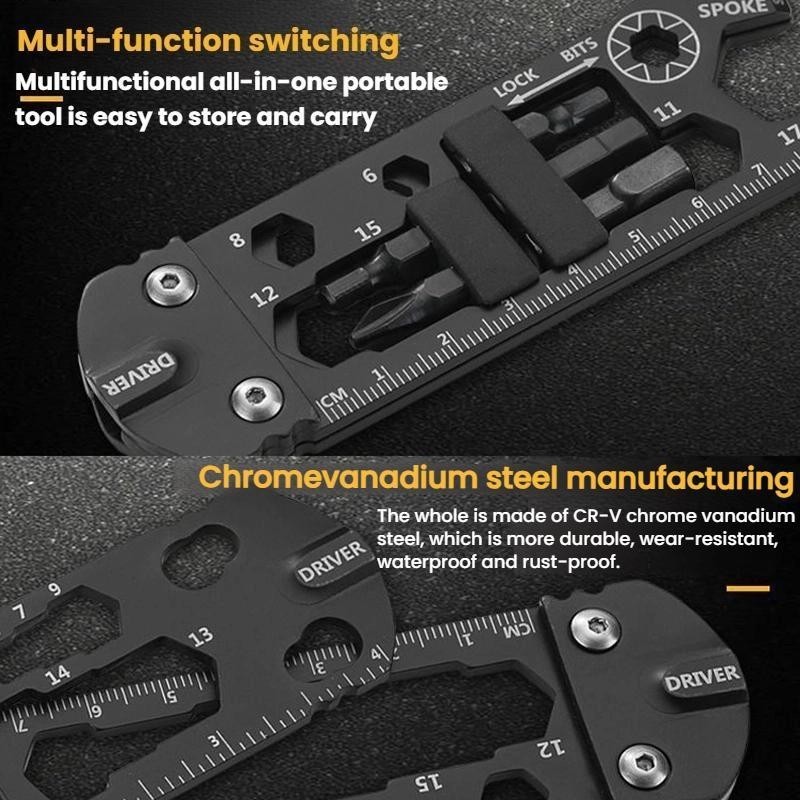 Miniherramienta de tarjeta 16 en 1, llavero multifuncional hexagonal portatil