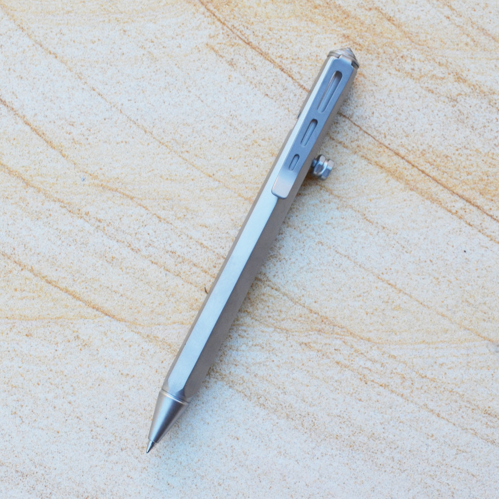 Titanium T5 Pen Tungsten Tip Bolt Action Hex Easy Grip G2 ink refills SCORPCO