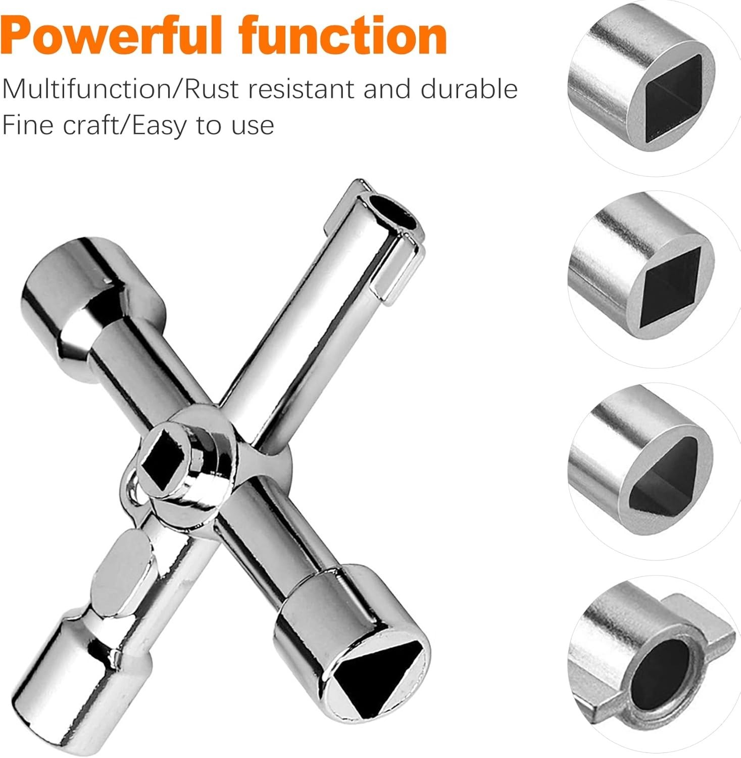 2 Pack Sillcock Key Set, 4 Way Water Key Tool, Multi-Functional Silcock Water Ke