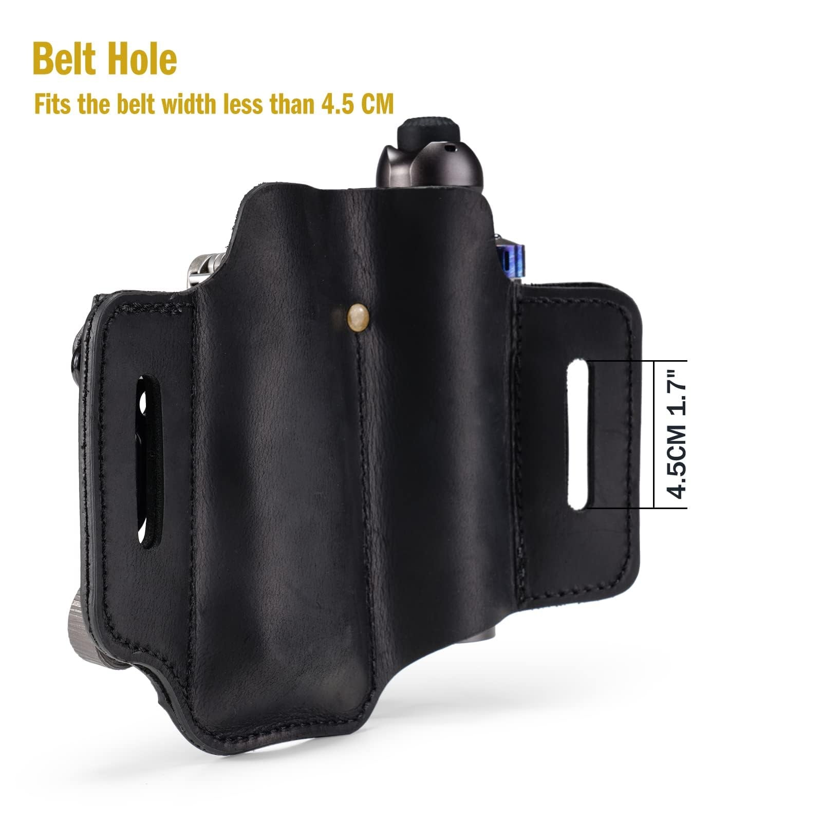 PJ35 EDC Leather Sheath Multitool Sheath with 3 Pockets, Tools Holster Fair…
