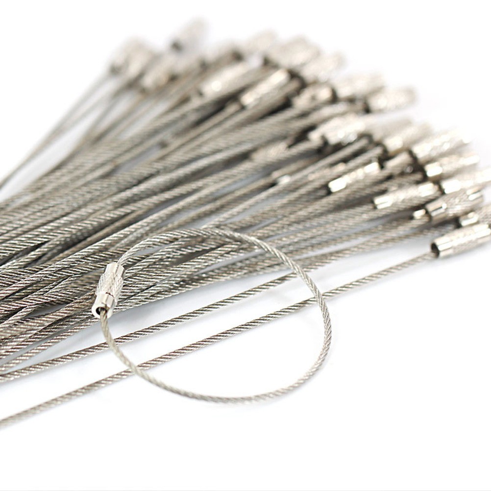 24 Pcs Stainless Steel Wire Key Heavy Duty Wire Chain Luggage Tags