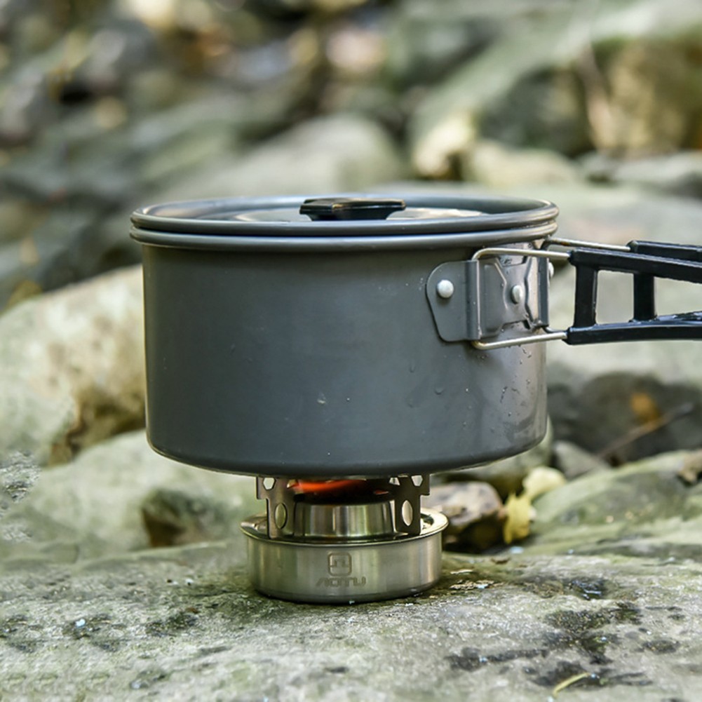Outdoor Friendly Lightweight Alcohol Stove with Secure Cooking Platform