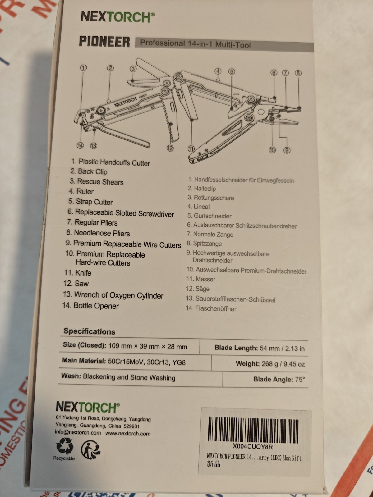 Nextorch Poineer Multi Tool Black Stone Wash New In Box