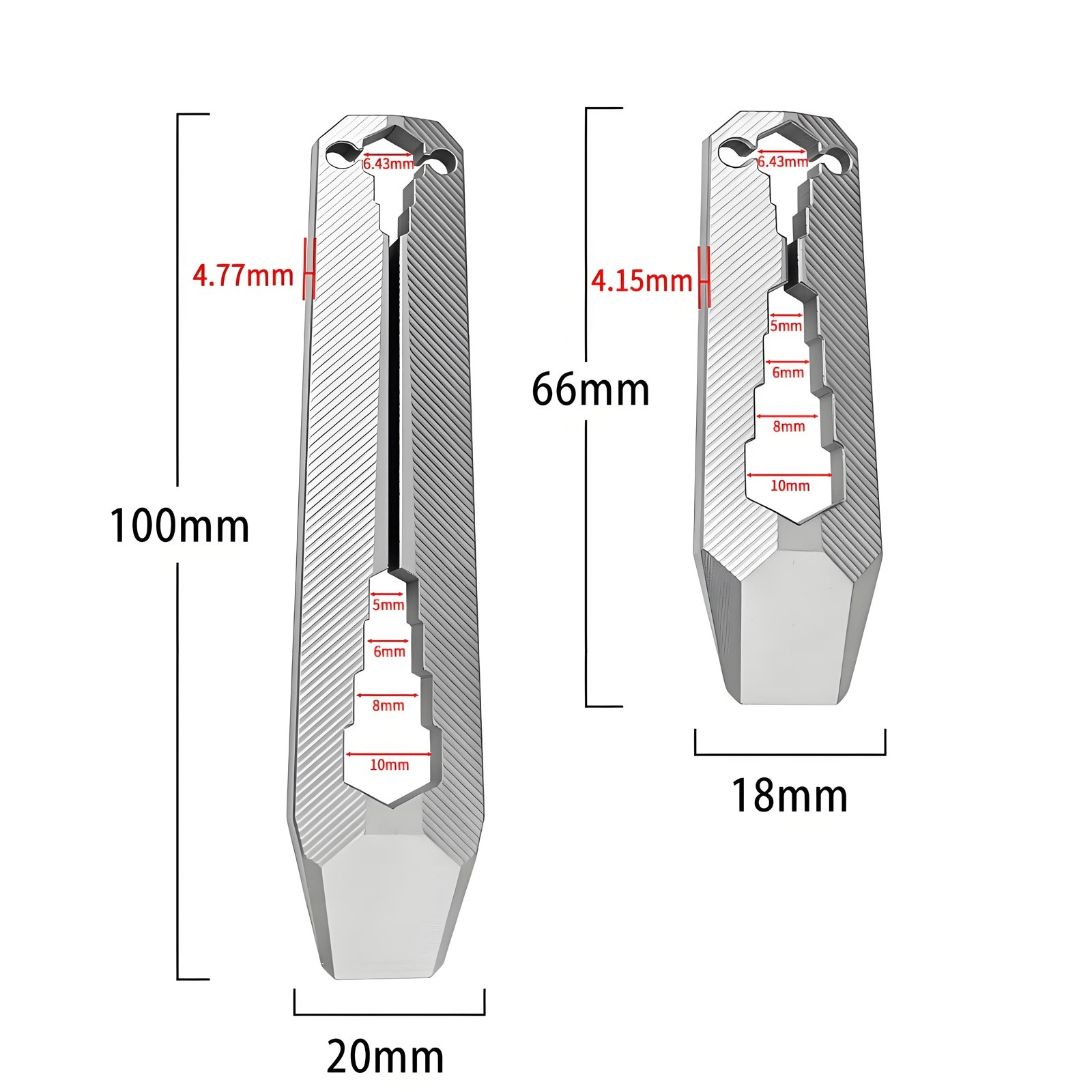 Titanium Alloy EDC Mini Pry Bar Keychain Wrench Portable Pocket Tool