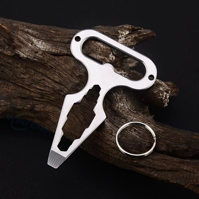 Multi-Functional Self Defense EDC Tools Keychain Wrench Bottle Opener Emergency