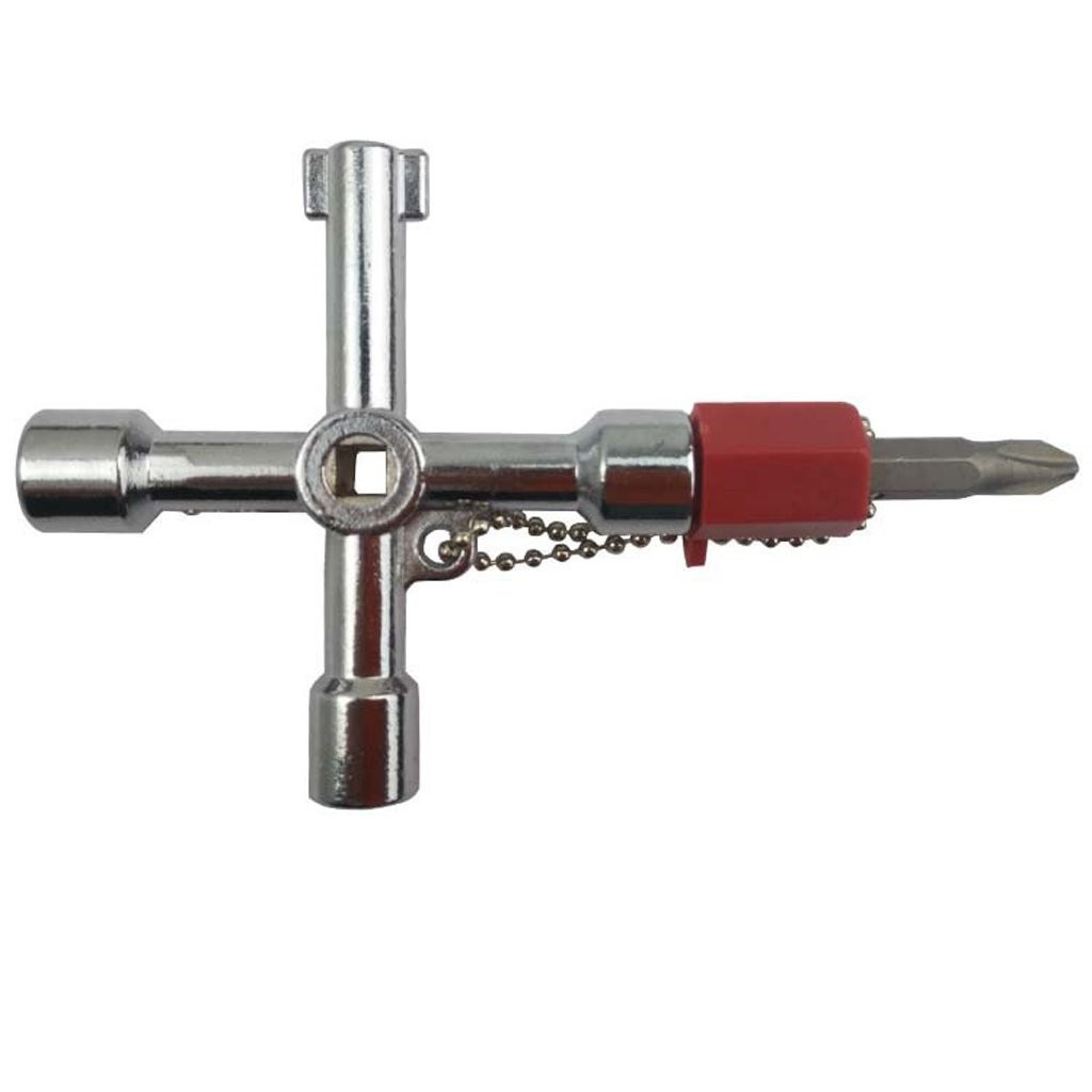 4 in 1 Universal Cross Triangle Square Round Key Alloy Wrench Elevator Tool