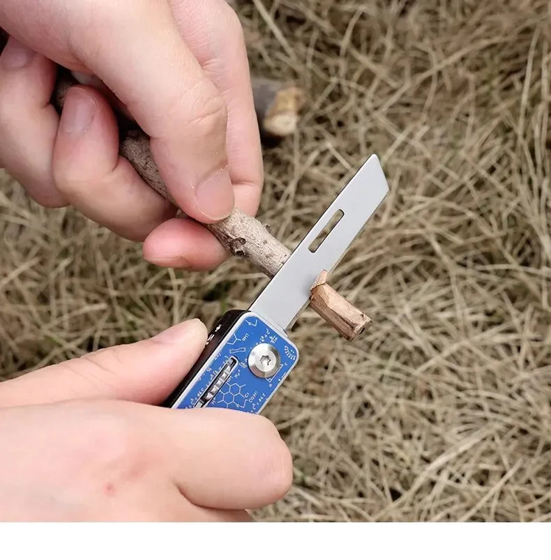 Mini Portbale Swiss Tech 9 In 1 Multitool Knife Folding Scissors Screwdriver