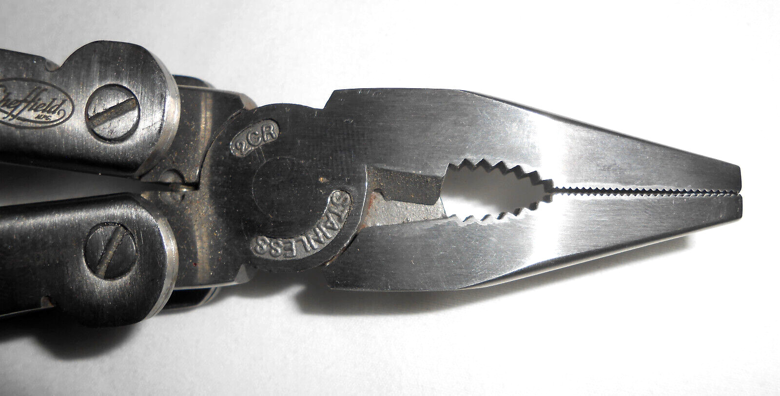 Sheffield 12-In-1 Multi Tool w/ Hardwood Handle Pliers Knife Blades Screwdrivers