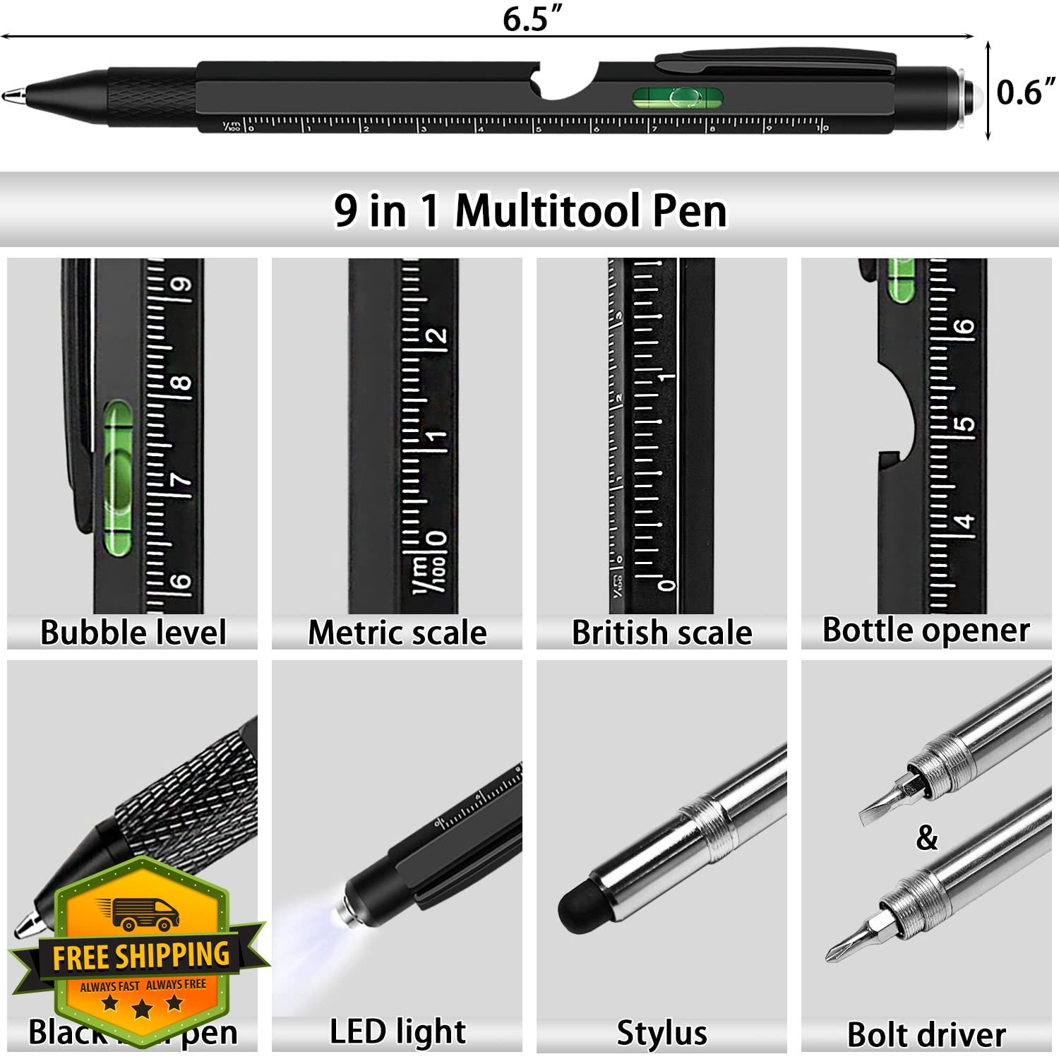Jishi 2pk multitool pen gift set