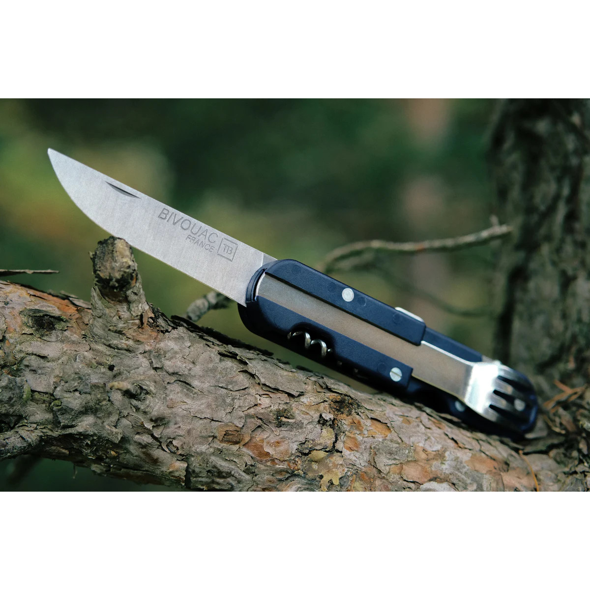 TB Outdoor French Army Camp Multitool Knife Small Blade Black ABS Handle TBO092