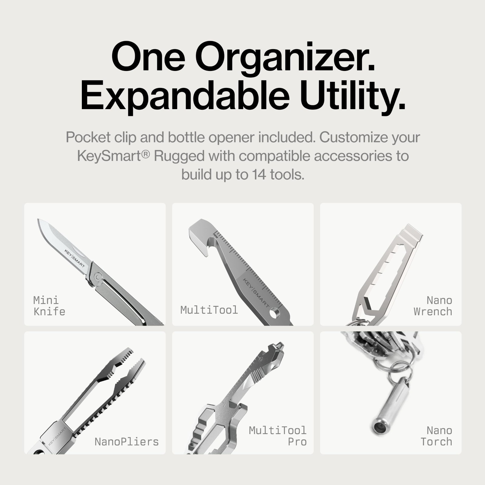 Multitool Key Holder for Keychain – Expandable Organizer, Bottle Opener, Pocket
