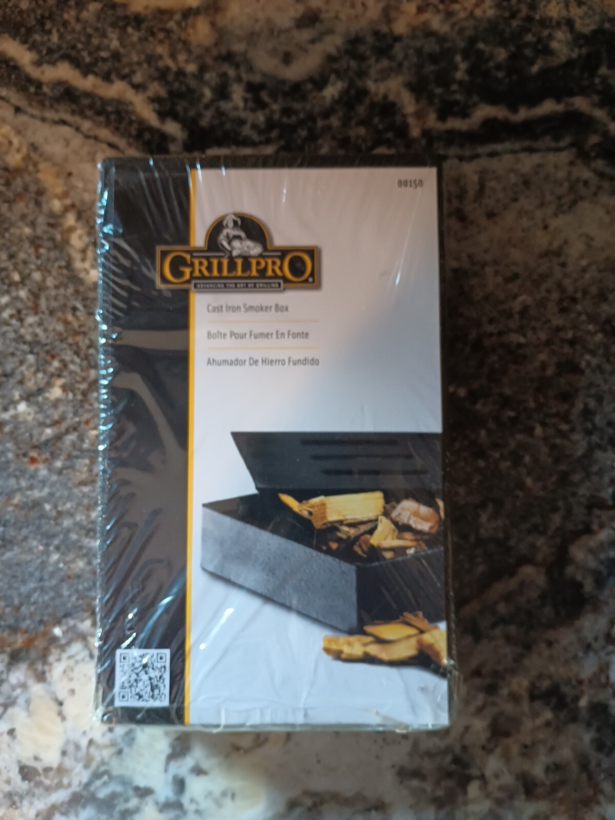 Cast Iron Grill Smoke Box Wood Chip Holder Smoker Charcoal Lava Rock