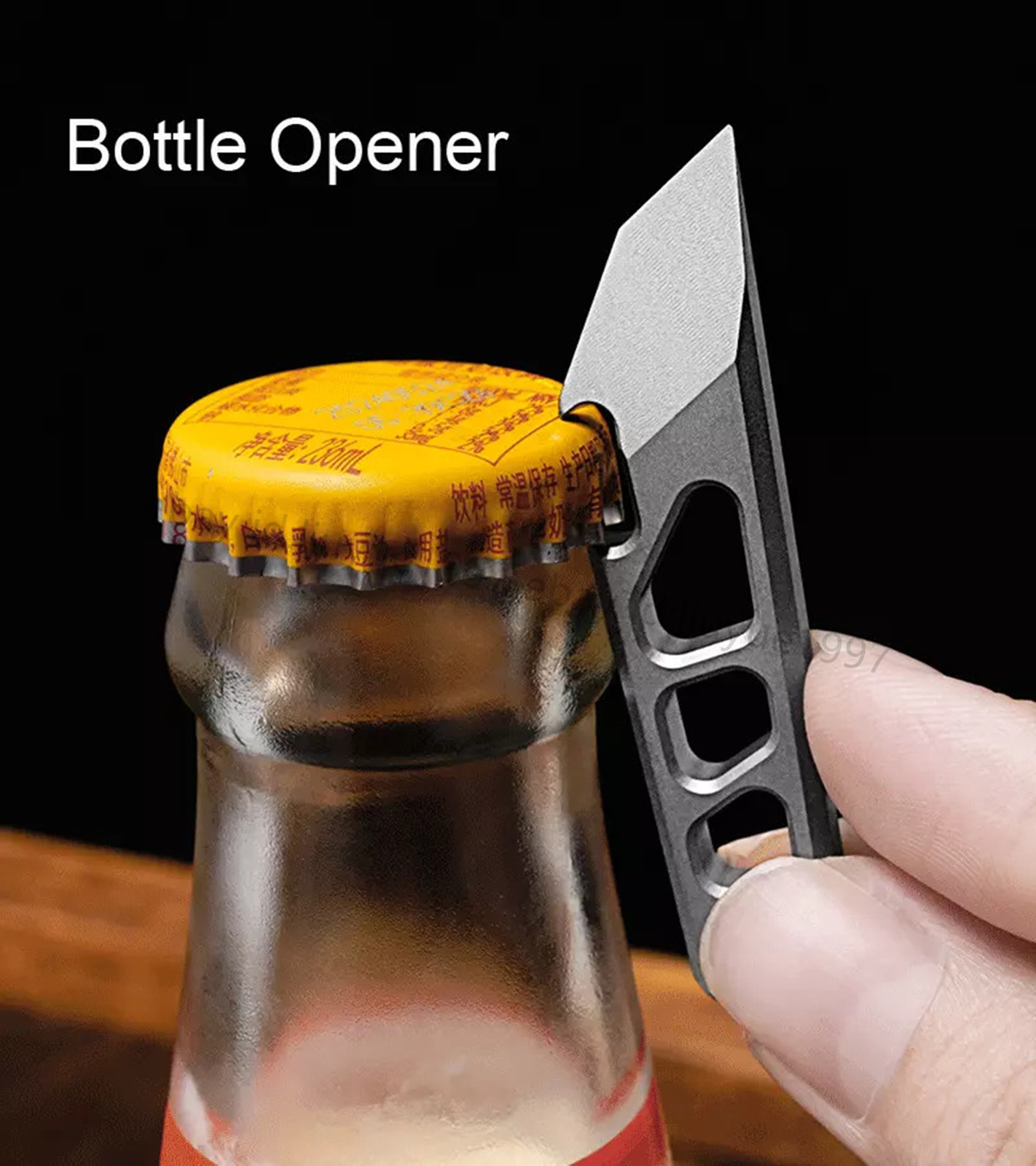 Titanium Pry Bar Pendant Crowbar Bottle Opener Keychain Outdoor EDC Multi Tool