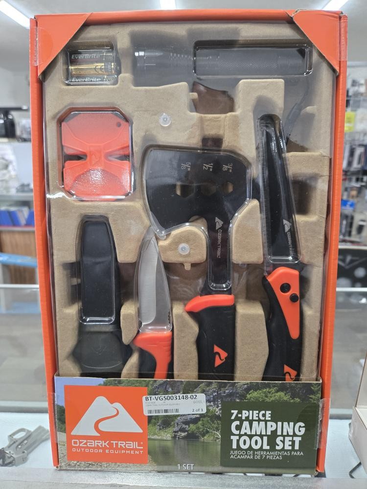 OZARK TRAIL OUTDOOR EQUIPMENT 7-PIECE CAMPING TOOL SET (VGS007161)
