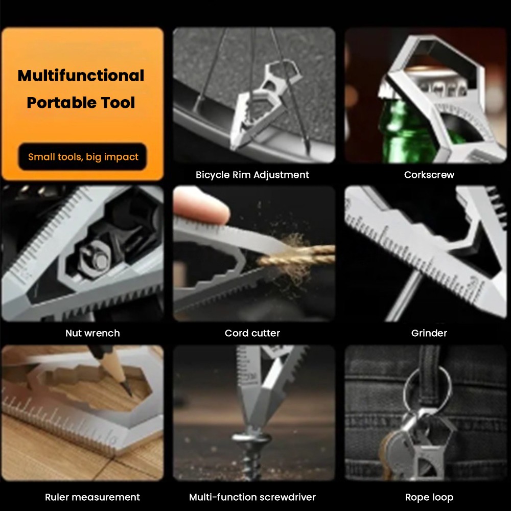 Portable Heavy Duty EDC Metal Keychain Multi-Tool Bottle Opener Men’s Gift