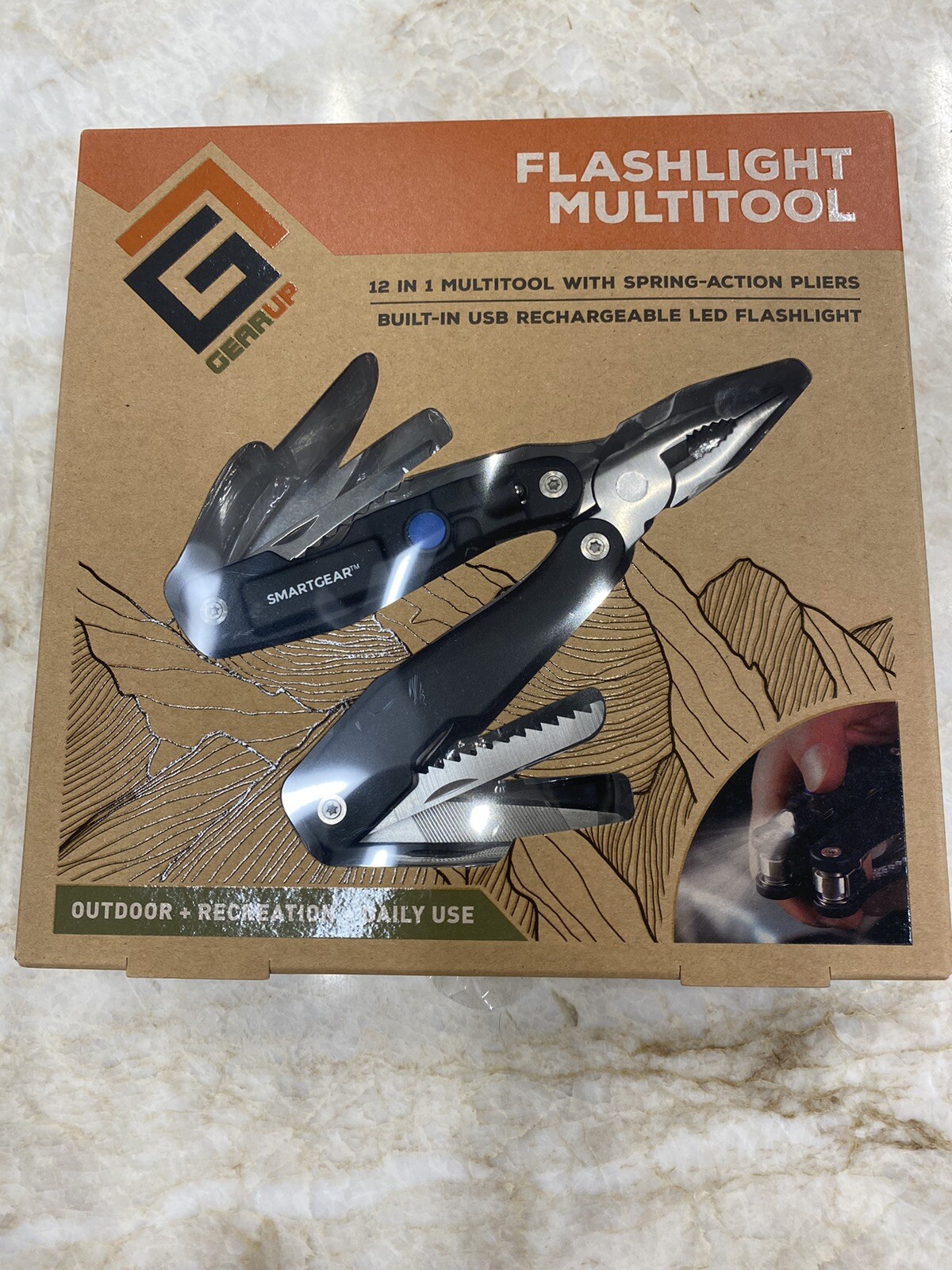 SMARTGEAR LED Flashlight 12 in 1 MULTITOOL STG-6336-KB NIB SEALED