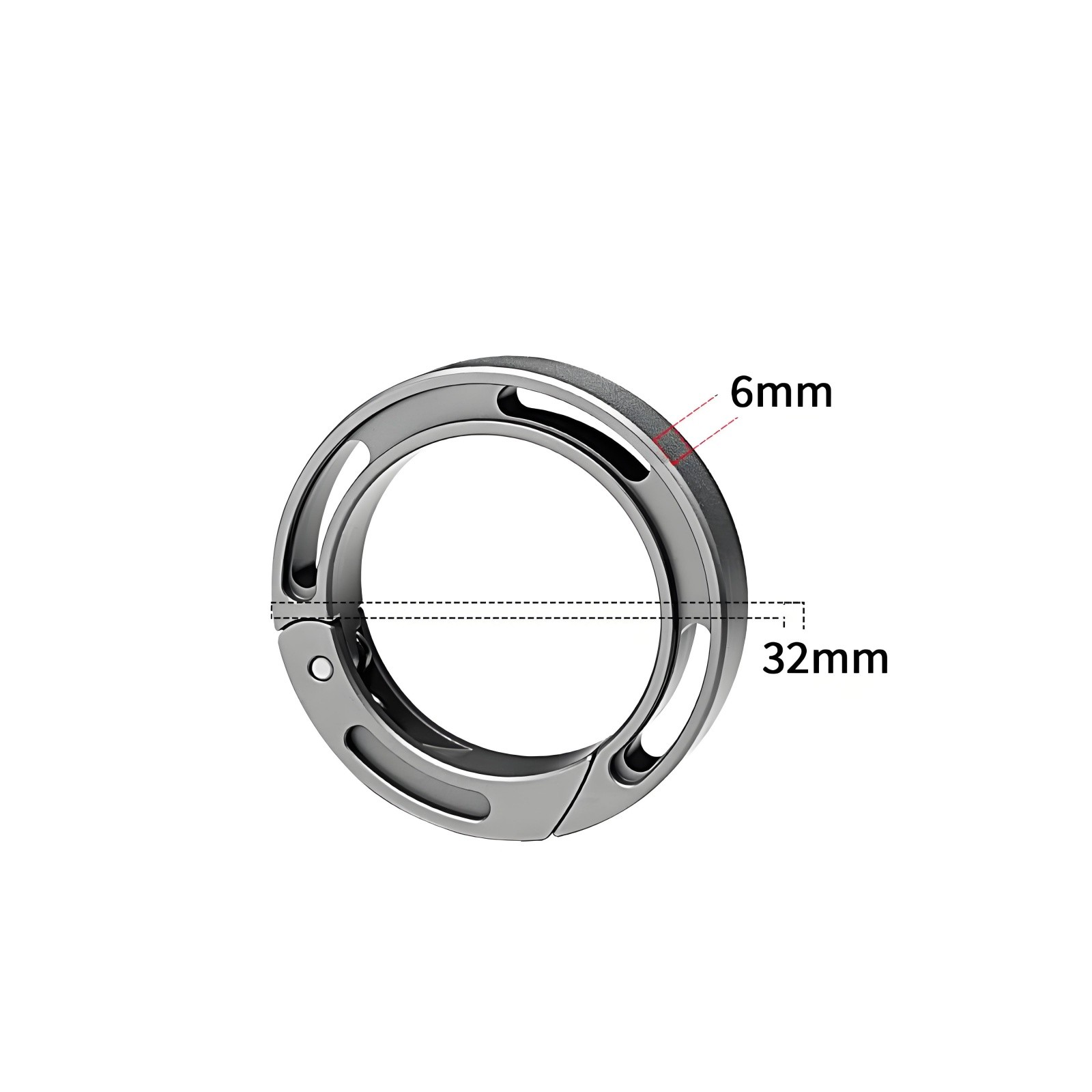 Titanium Alloy Round Keychain Ring Press Clip EDC Car Waist Hanging Pendant