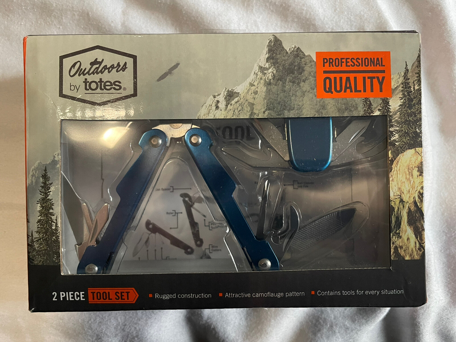Outdoors by Totes 2 Piece Tool Set – Professional Quality Blue Pocket Knife *NEW