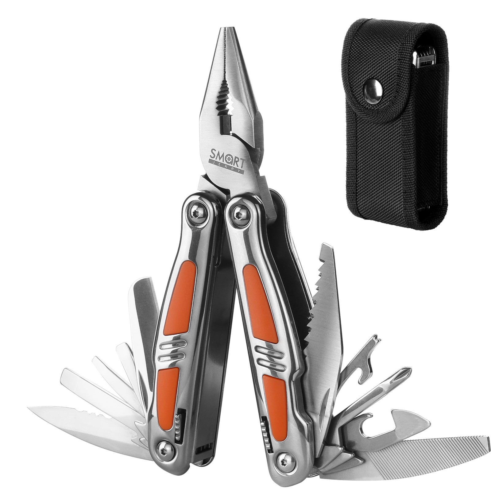 14-in-1 Multitool Pliers with Sheath | Foldable Self-Locking Multi Tool for DIY,
