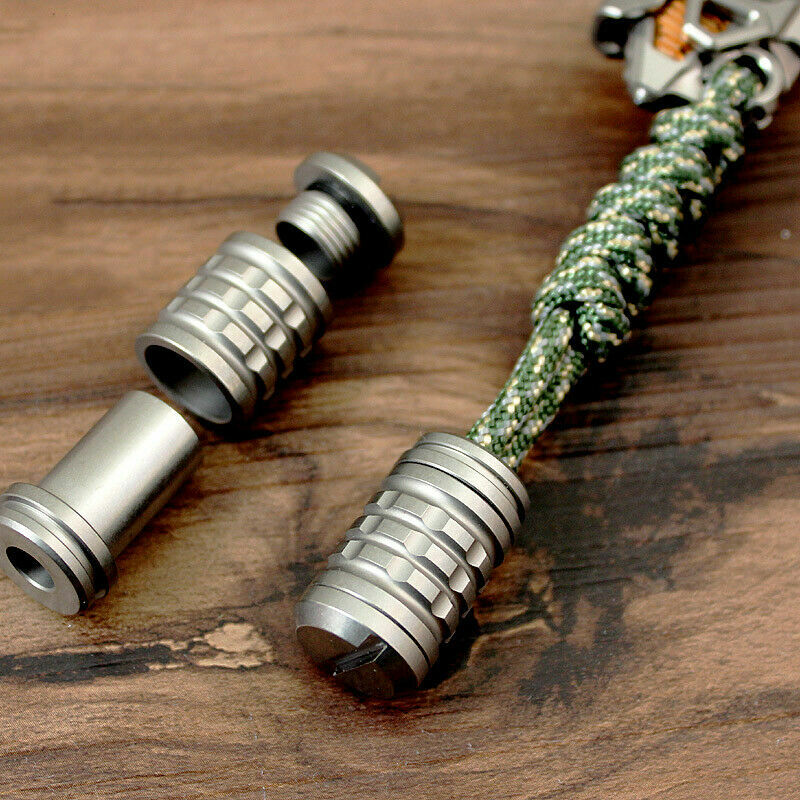 TC4 Titanium Alloy Small Knife Bead Outdoor EDC Lanyard Paracord Rope Pendant