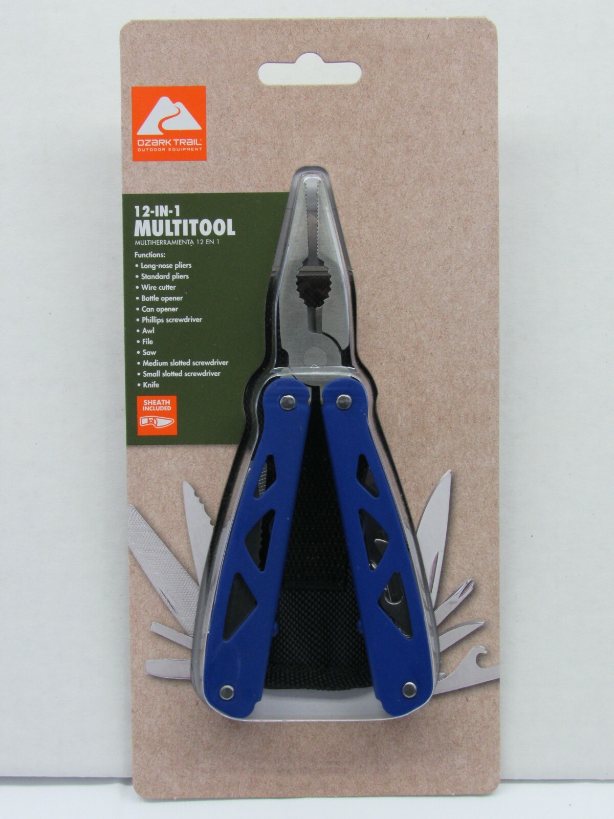 Ozark Trail Blue Handle 12-in-1 Multi-Tool Sheath Included New Sealed